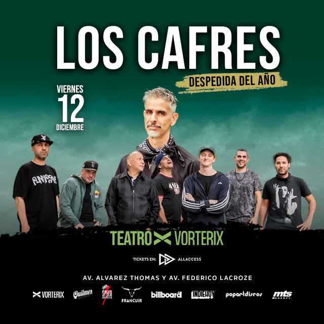 Afiche oficial del concierto de Los Cafres diciembre 2025
