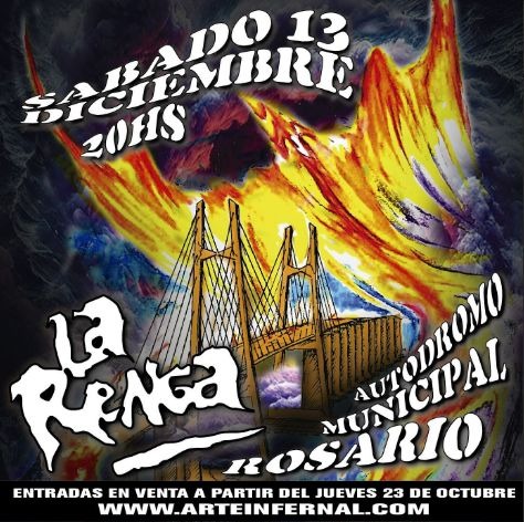 Flyer oficial del show de La Renga en Rosario 2025