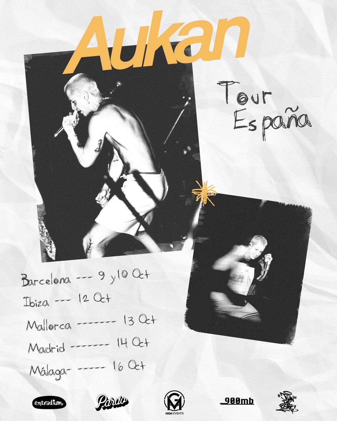 Aukan en vivo durante su gira por España 2025, presentando su nuevo single Lucidez junto a Y9 y Javi de Castro