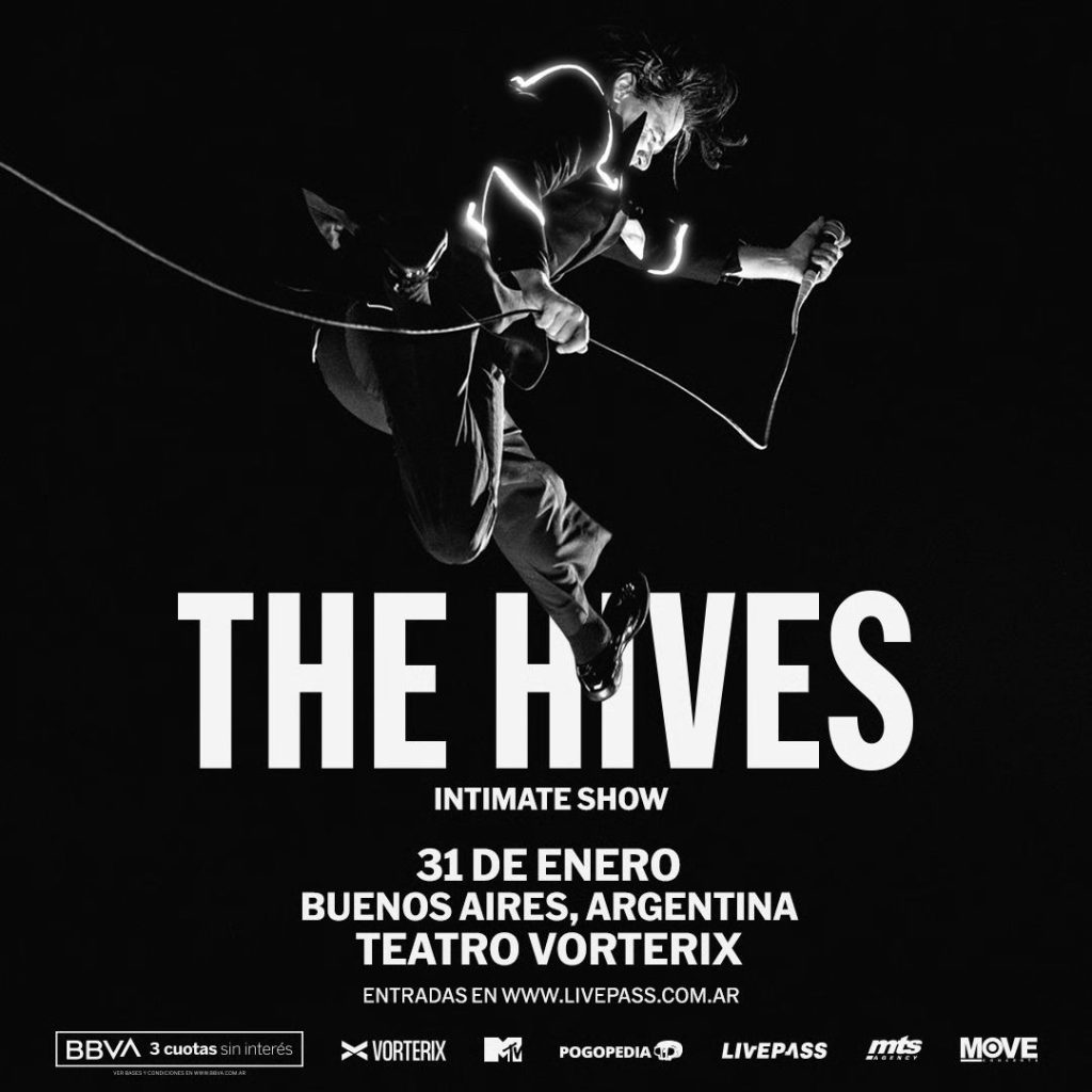 The Hives en vivo en el Teatro Vorterix, Buenos Aires, show exclusivo el 31 de enero de 2026
