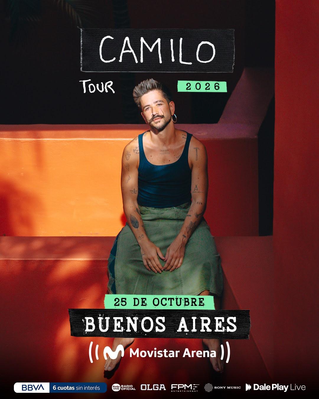 Camilo llega al Movistar Arena con un show que reúne sus grandes éxitos