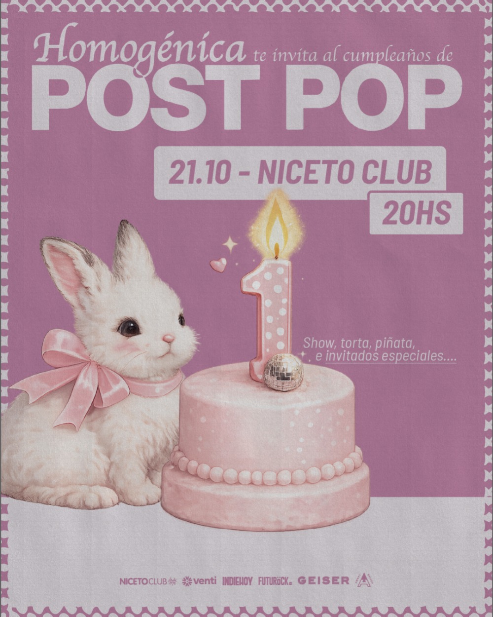 HOMOGÉNICA FESTEJA 1 AÑO DE “POST POP” en Niceto Club