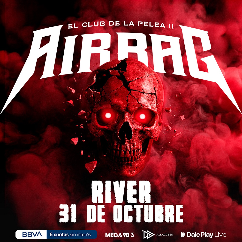 Airbag anuncia su sexto show en el Estadio River Plate el 31 de octubre de 2026.