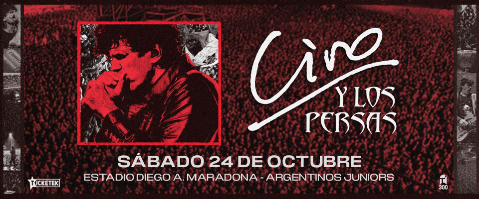 Ciro y Los Persas se presentan el 24 de octubre de 2026 en el Estadio Diego Armando Maradona de Argentinos Juniors.