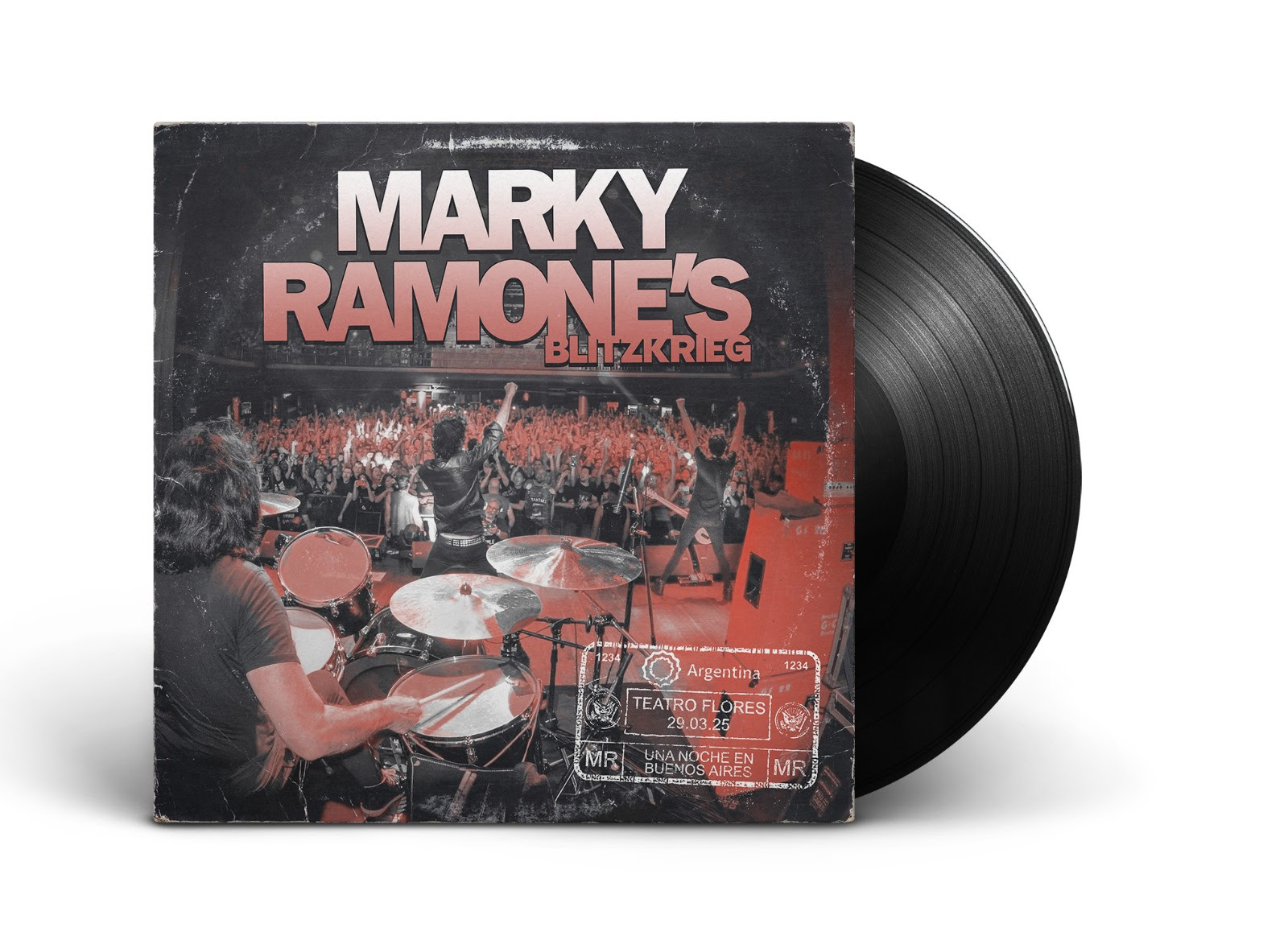 Marky Ramone, baterista de Ramones, en una foto promocional de su show con Marky Ramone’s Blitzkrieg en Argentina.