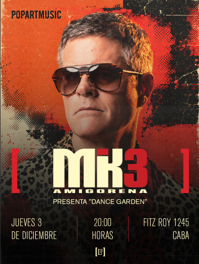 Mike Amigorena presenta Dance Garden en La Fábrica el 3 de diciembre de 2026.