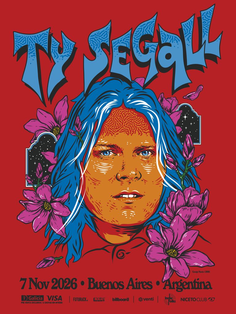 Flyer del show de Ty Segall en Niceto Club, Buenos Aires, el 7 de noviembre de 2026, en el marco de la gira de Chrome.