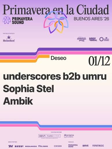 Underscores B2B Umru y Sophia Stel en Deseo Club el 1 de diciembre de 2026